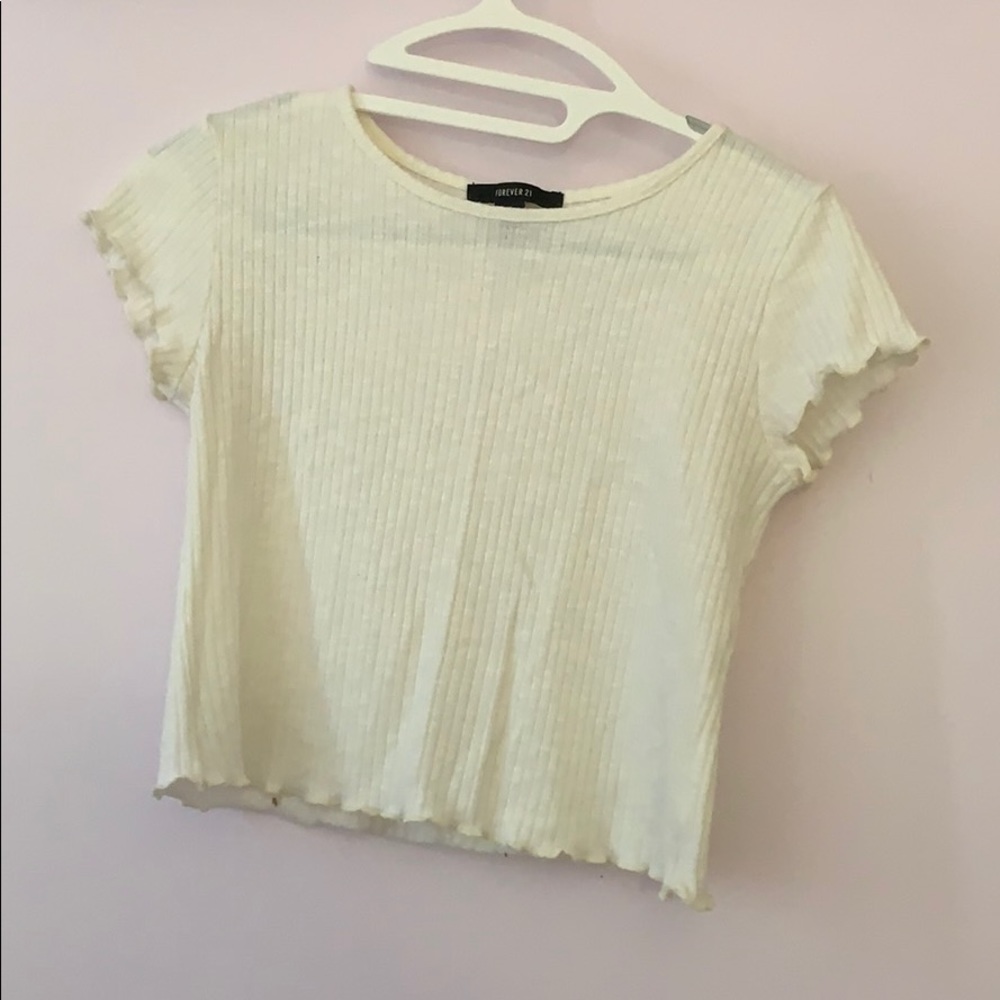 NWOT Forever 21 Cream/Off white shirt with ruffles